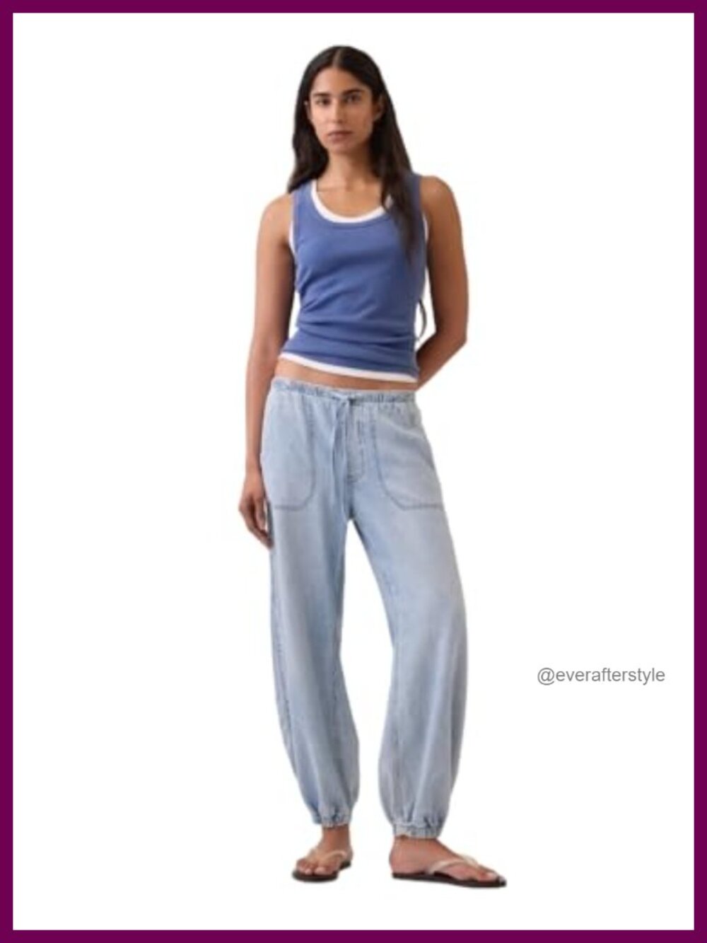 High Rise Pull-on Barrel Denim Jeans Ankle Boxy Boxy Fit